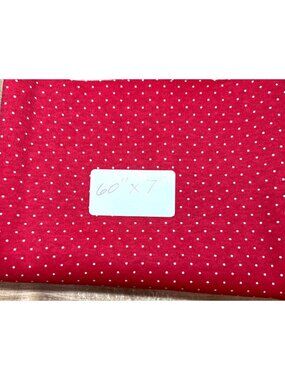 Red Polka Dot Fabric Piece 60" X 7" Lightweight Cotton Material Sewing Projects
